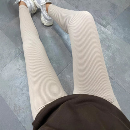 Damen Leggings Rippdesign Hochwerdig Elastisch Norvielle