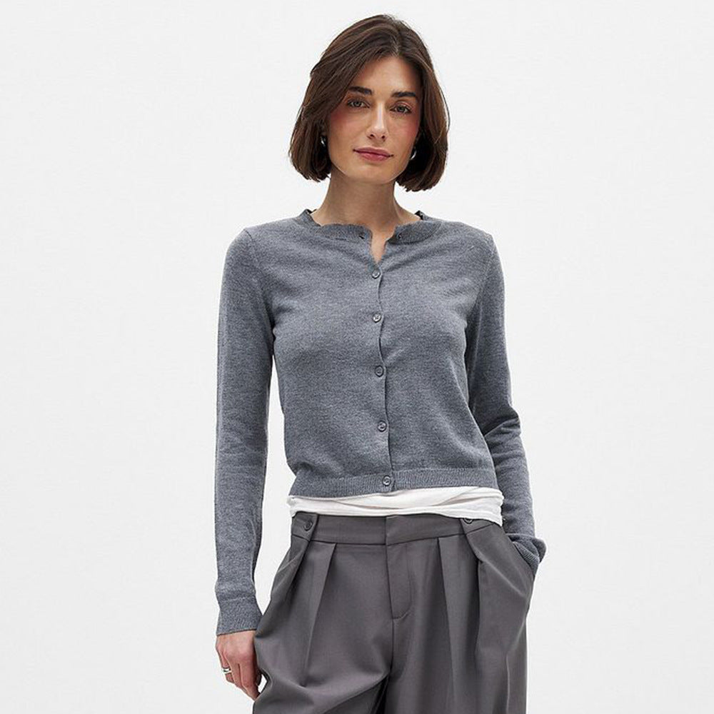 Damen Strickjacke Leicht Knopfverschluss Atraumatischer Schnitt - Norvielle