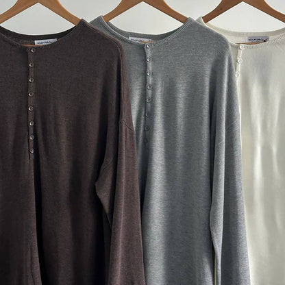 Damen Strickpullover Lässig Mit Knöpfen Beige