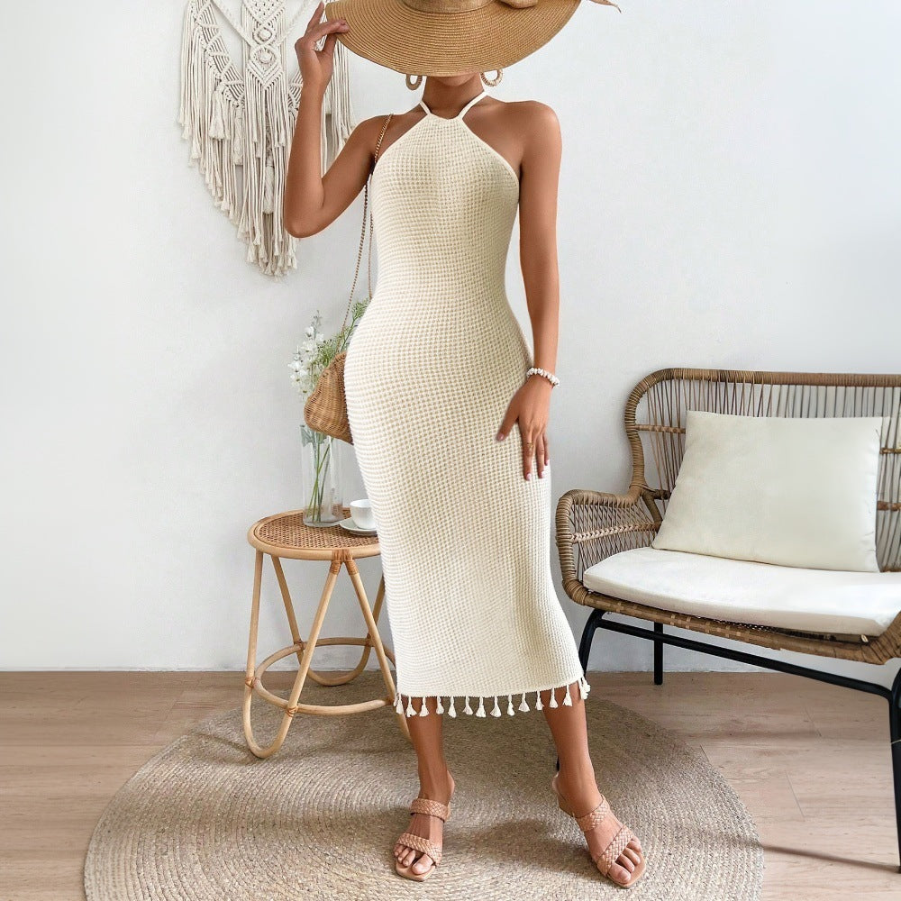 Damen Strickkleid Halsnaher Träger Norvielle - Norvielle