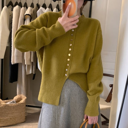 Damen Strickjacke mit Knöpfen Lässiger Schnitt Norvielle