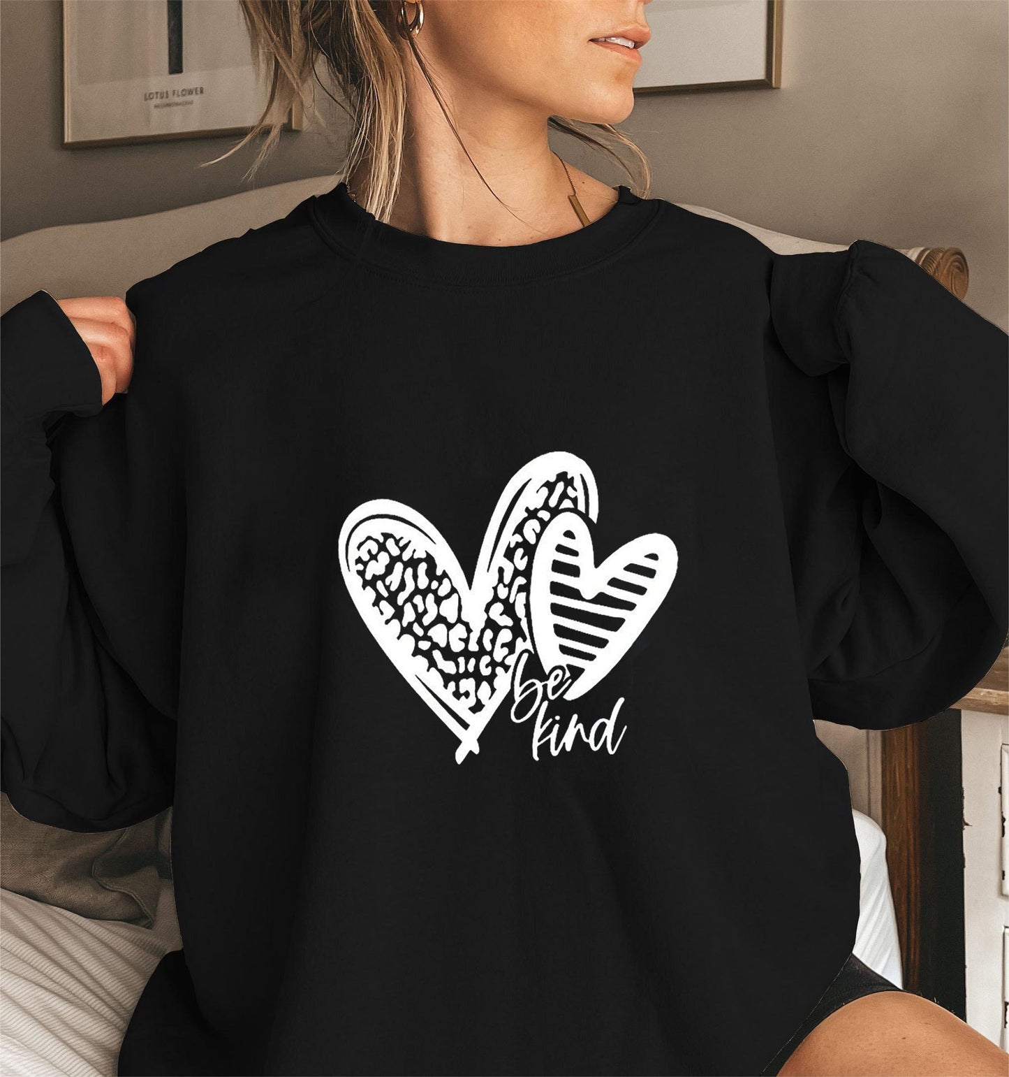 Damen Sweatshirt Herzmotiv Lässiger Schnitt Norvielle