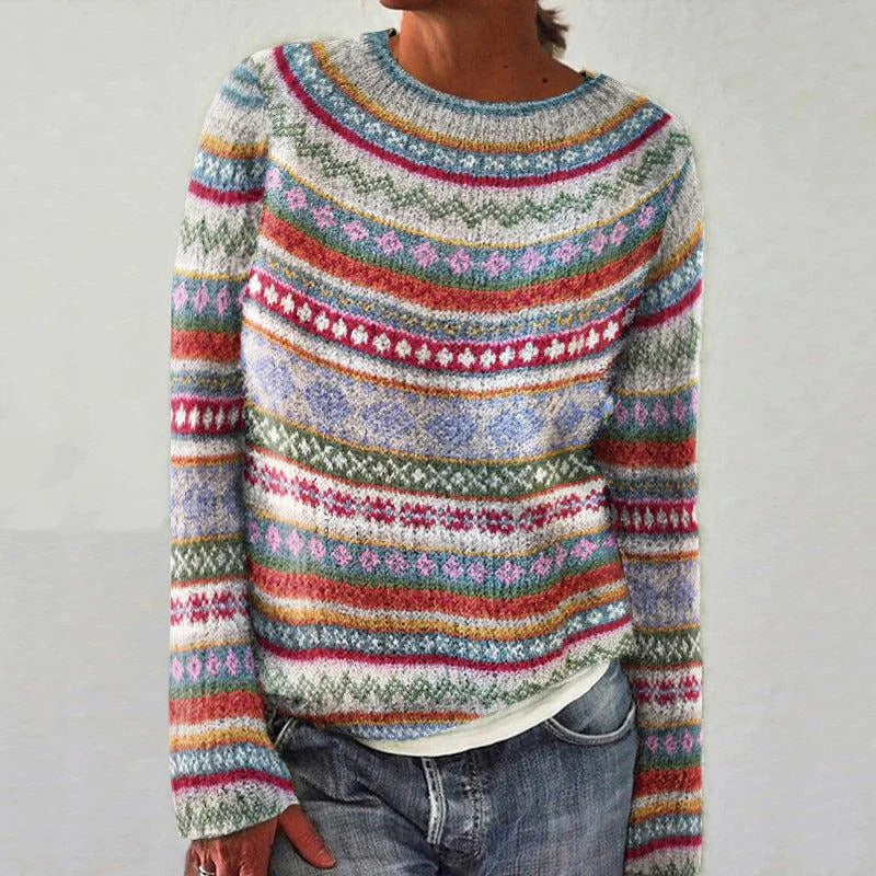 Damen Strickpullover Bunt Lässig