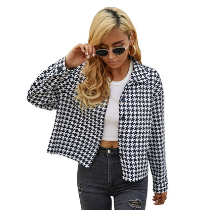 Damen Bluse mit Hahnentrittmuster Norvielle