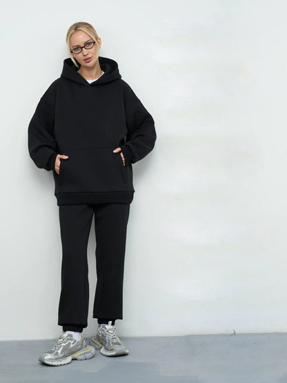 Damen Sweat-Set Kapuze Weites Design Norvielle