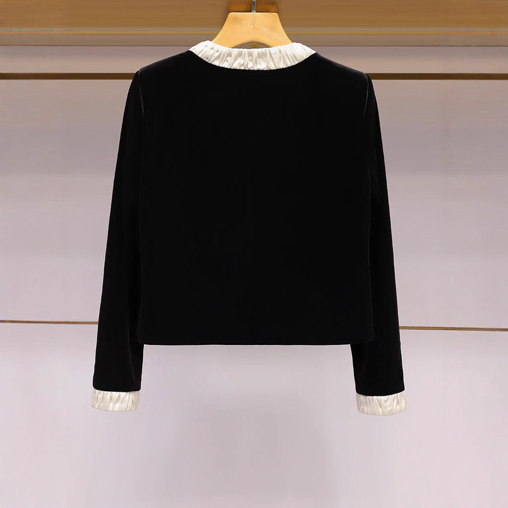 Damen Kurzjacke Elegante Rüsche Norvielle