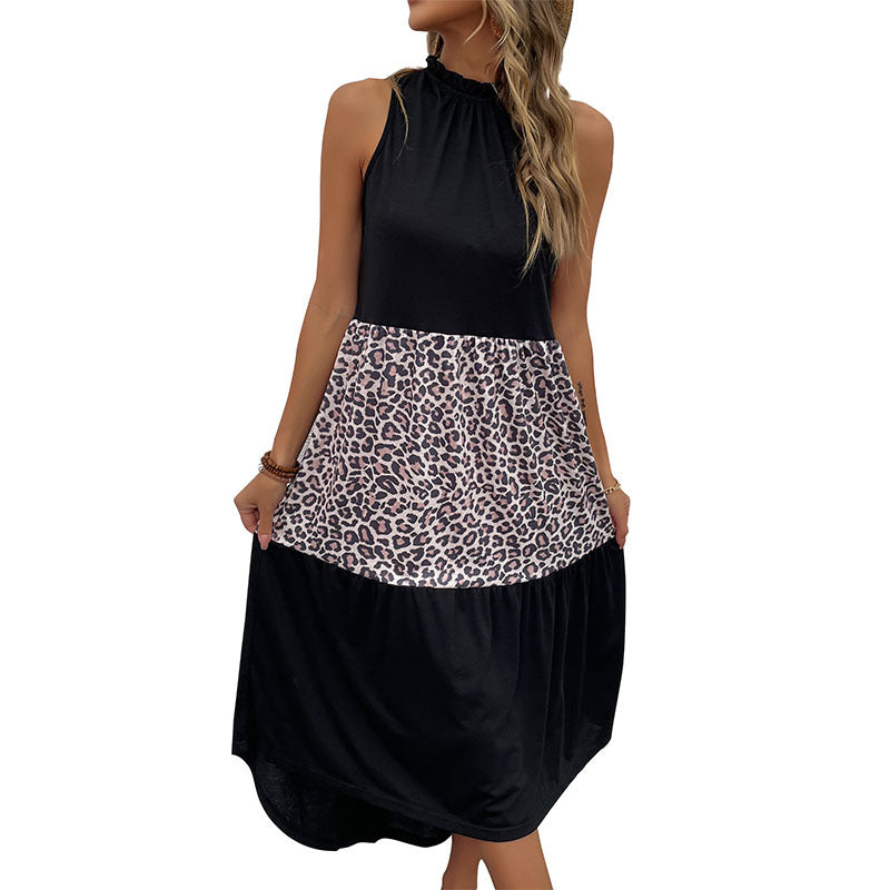 Damen Maxikleid Leopardenmuster Elegantes Design