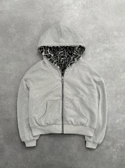 Damen Kapuzenjacke Tierfleece Innenfutter