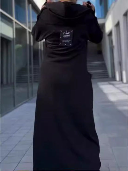 Damen Kapuzenmantel Asymmetrisch Mit Taschen Norvielle