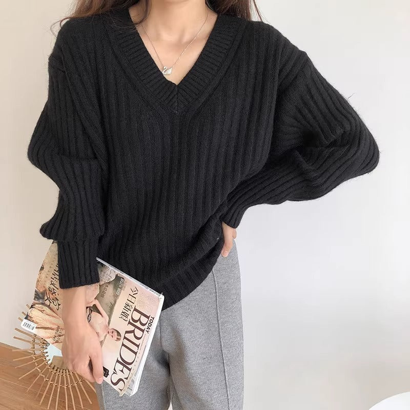 Damen Feinstrickpullover V-Ausschnitt Lässig Norvielle