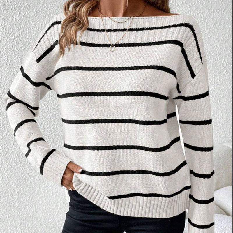 Damen Pullover Lässig Streifendesign Norvielle