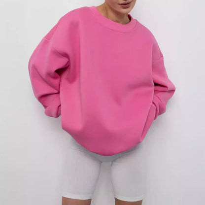Damen Sweatshirt Weiches Innenfutter Breite Schultern Norvielle