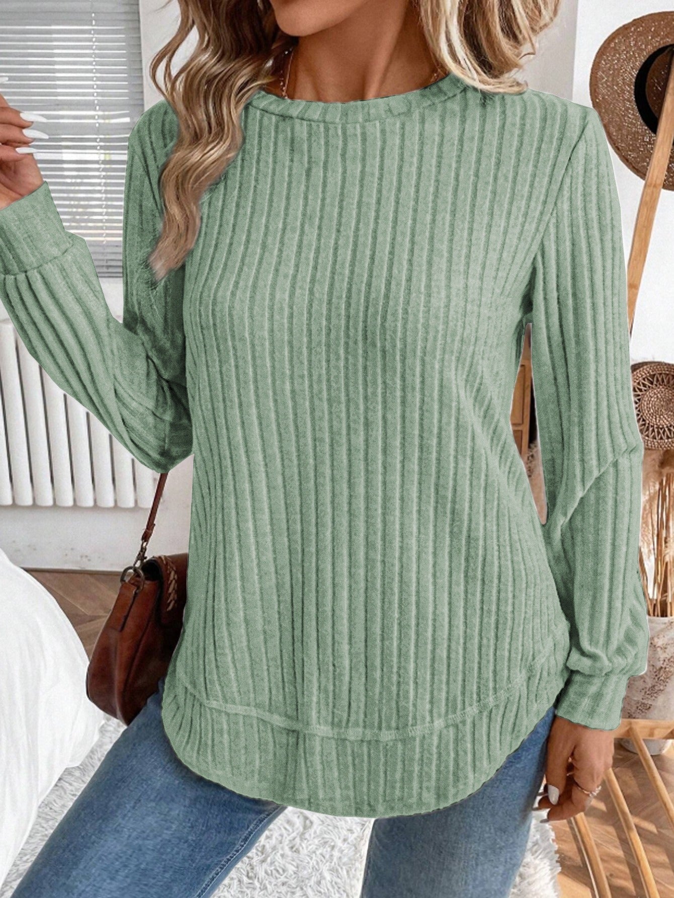 Damen Strickpullover Lässig Vertikalstreifen Norvielle