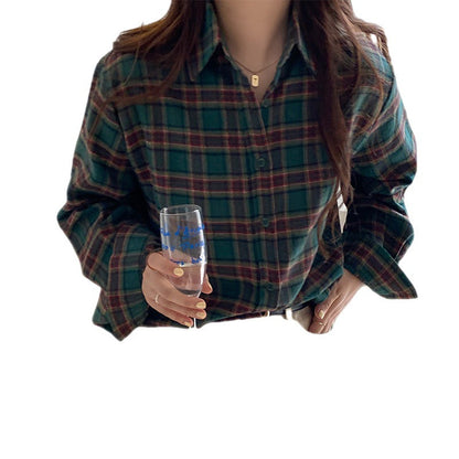 Damen Flanellhemd mit Button-Down-Kragen Weich Norvielle