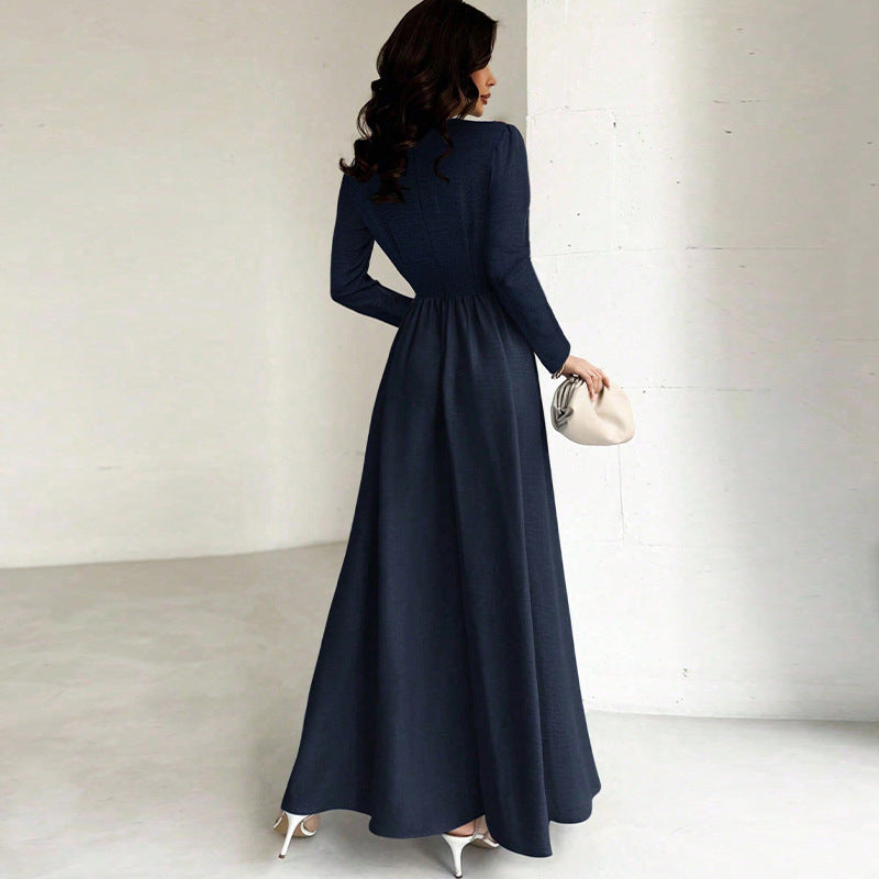 Damen Maxikleid Slim Fit Langer Ärmel Norvielle