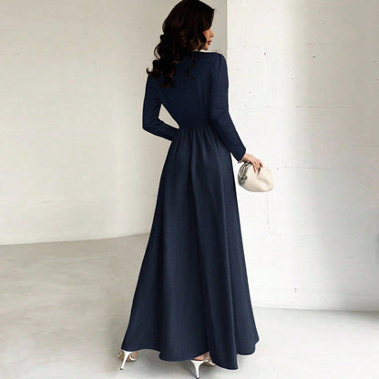 Damen Maxikleid Slim Fit Langer Ärmel Norvielle