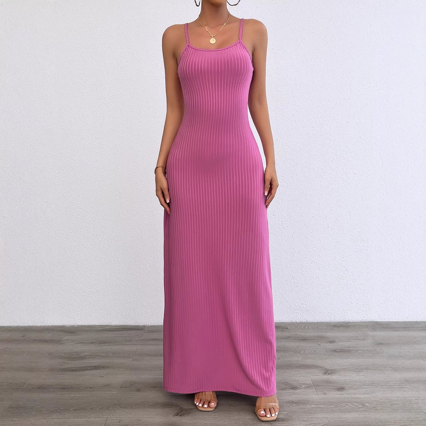 Damen Maxikleid Figurbetont Rippstruktur Norvielle - Norvielle