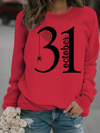 Damen Sweatshirt Halloween-Motiv Bequem Grün