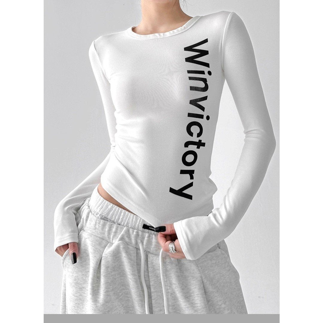 Damen langärmliges Statement-Shirt Norvielle