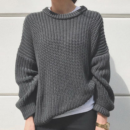 Damen Strickpullover Lässig Rippmuster Norvielle