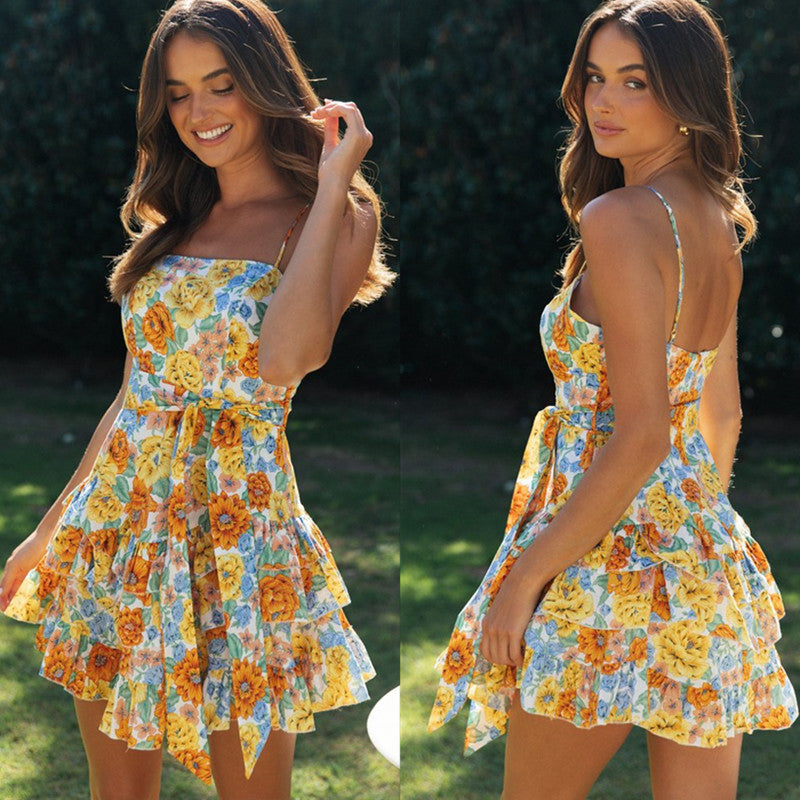 Damen Minikleid Fließend Floralmuster Norvielle - Norvielle