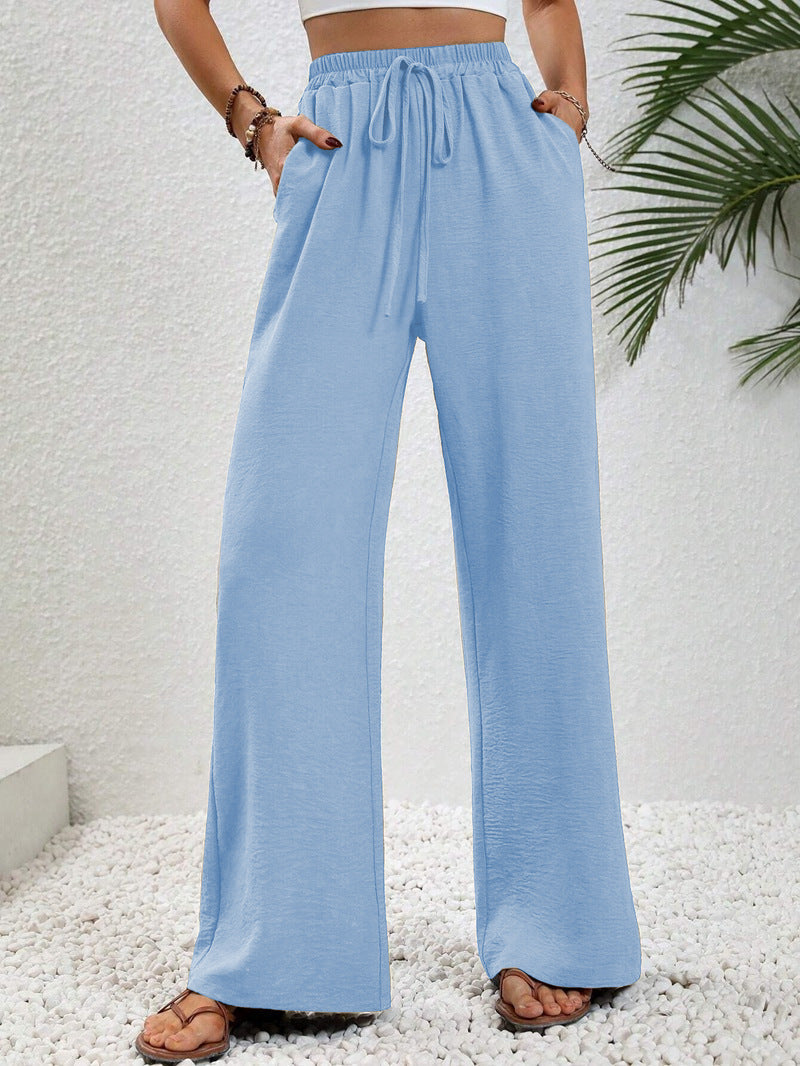 Damen Sommerhose Elastischer Bund Weite Passform Beige