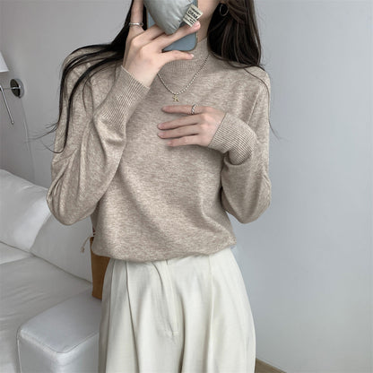 Damen Feinstrickpullover Stehkragen Lässig Norvielle