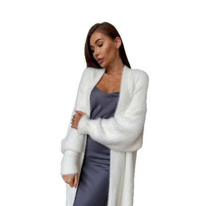 Damen Langstrickmantel Flauschig Elegant Norvielle