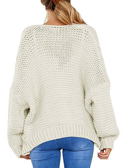 Damen Cardigan Grobstrick Zopfmuster Weit Norvielle