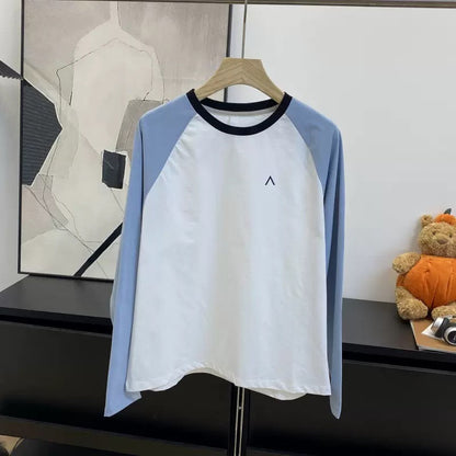 Damen Langarm T-Shirt Baumwolle Weiß