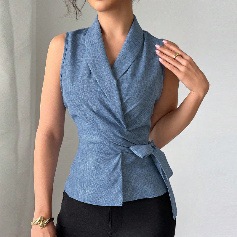 Damen Wickeloberteil Elegantes Design Taillierter Schnitt