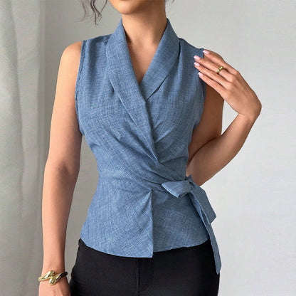 Damen Wickeloberteil Elegantes Design Taillierter Schnitt