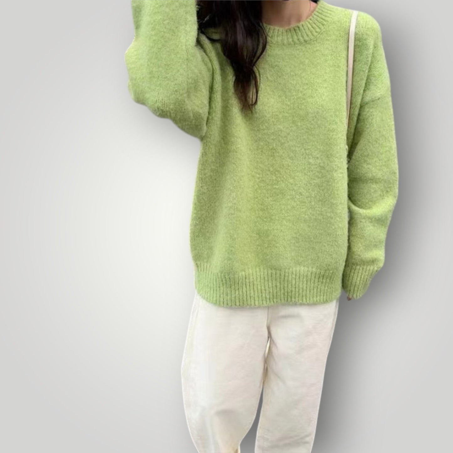 Damen Pullover Weite Passform Langärmlig