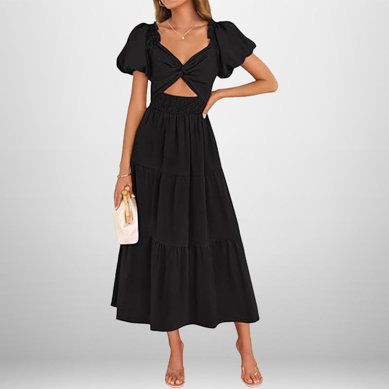 Damen Midi-Kleid Elastisch Floralmuster Norvielle