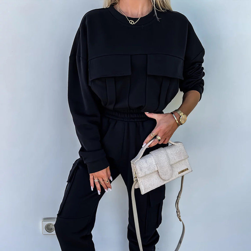 Damen Sport-Outfit Set elastisch mit Taschen Norvielle