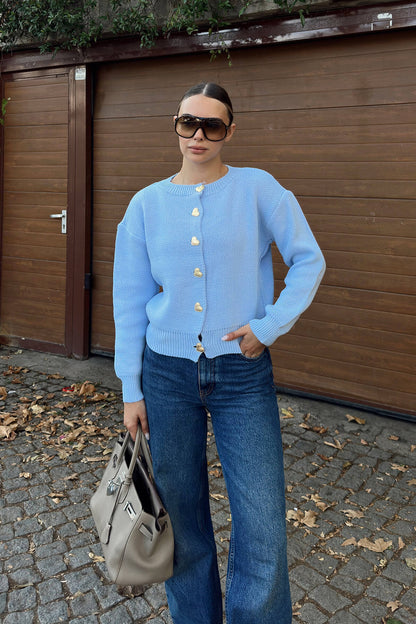 Damen Strickjacke Herzen Lässiger Schnitt Norvielle