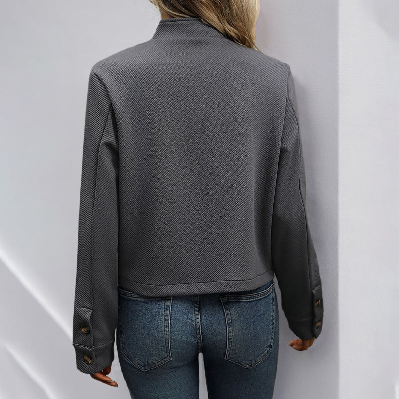 Damen Blazer Strukturiert Modern Knöpfe