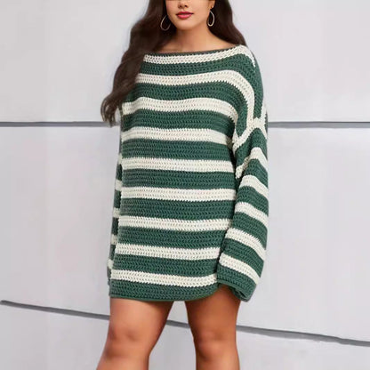 Damen Grobstrickpullover Streifenmuster Norvielle - Norvielle