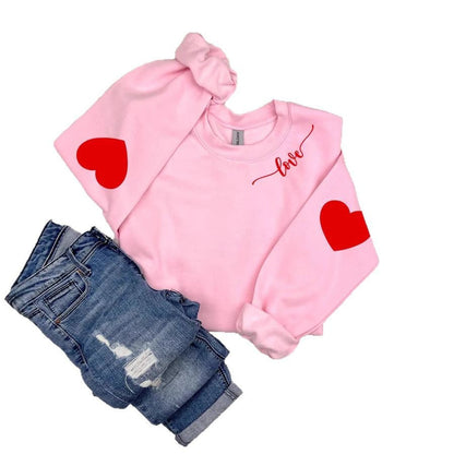 Damen Sweatshirt Herzen-Design Lässiger Schnitt Norvielle