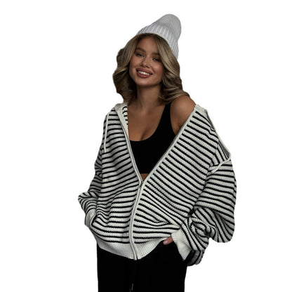 Damen Strickjacke Gestreift Norvielle