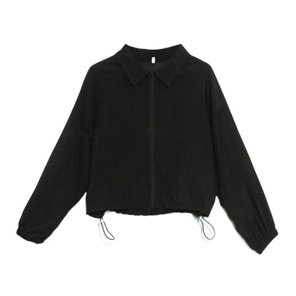 Damen Cropped Windjacke Kordelzug Norvielle