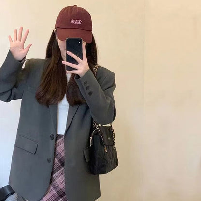 Damen Oversized Blazer mit Taschen