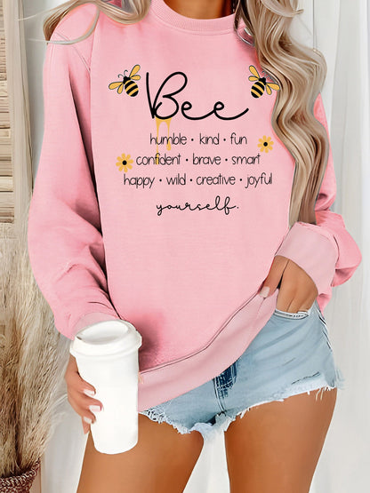 Damen Sweatshirt Bienenmotiv Positiv