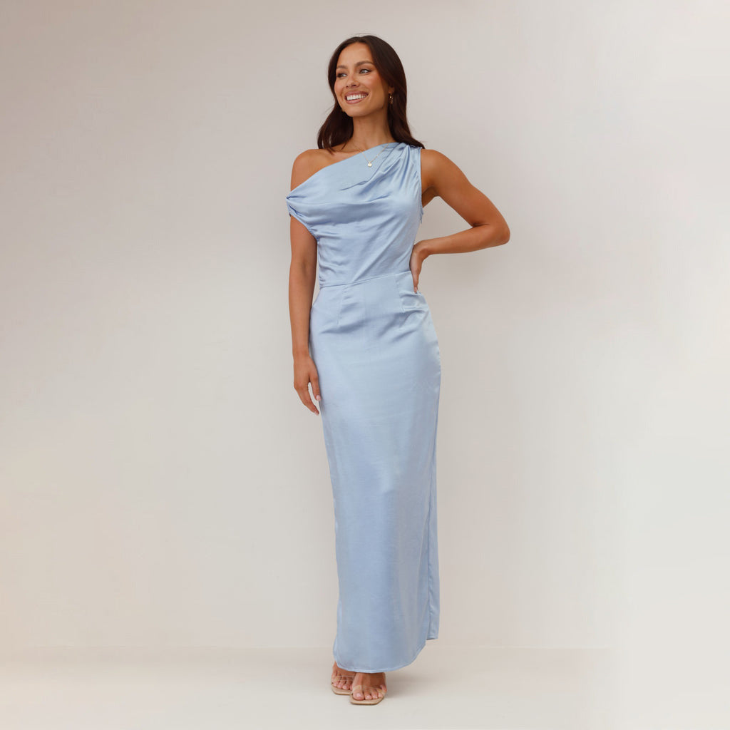 Damen Maxikleid mit Ausschnitt und Raffung Norvielle