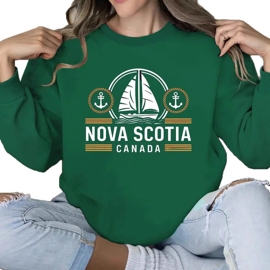 Damen Sweatshirt Maritimes Segelmuster Norvielle