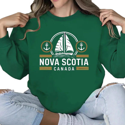 Damen Sweatshirt Maritimes Segelmuster Norvielle