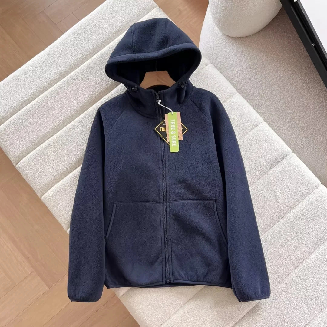 Damen Fleecejacke Mit Kapuze Warm Norvielle