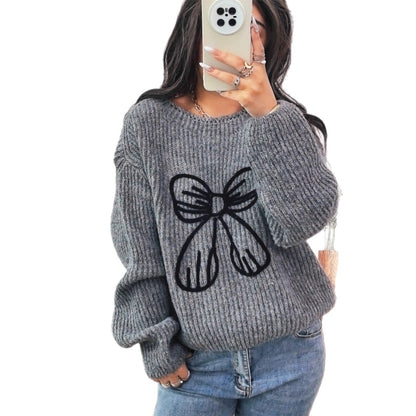 Damen Pullover Lässig Schleifendesign Norvielle