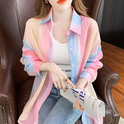 Damen Overshirt-Bluse Farbenfroh Leicht - Norvielle