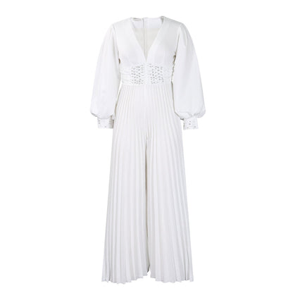 Damen Jumpsuit Plissiert Glitzernd
